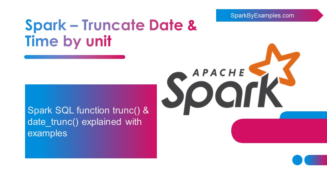 Read more about the article Spark SQL – Truncate Date Time by unit specified