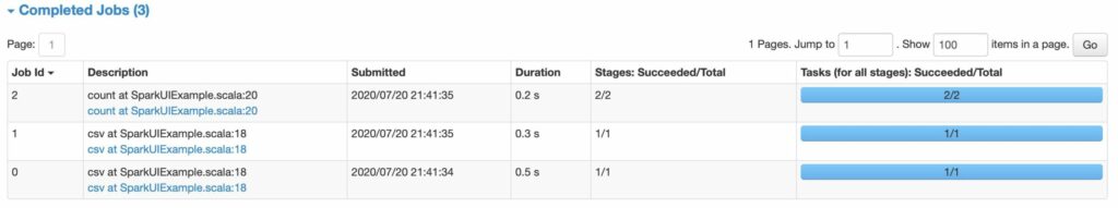 Spark Scheduling tab