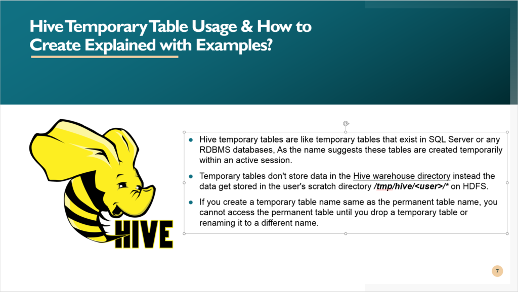 hive create temporary table
