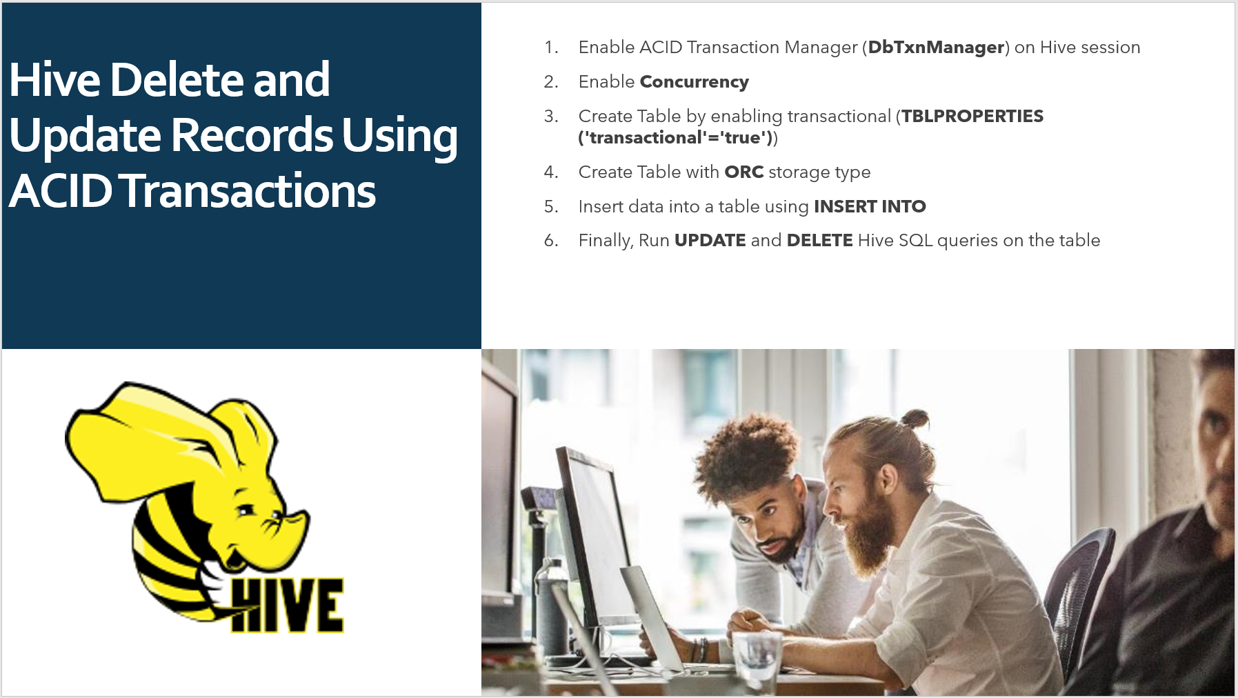 Read more about the article Hive Delete and Update Records Using ACID Transactions