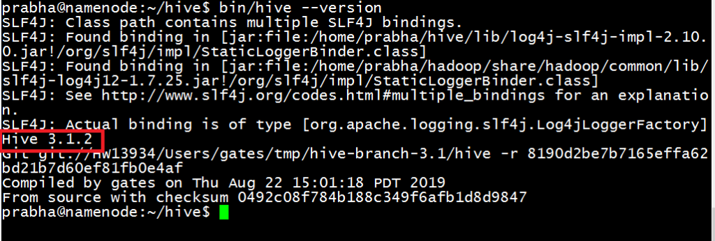 Apache Hive installation - version