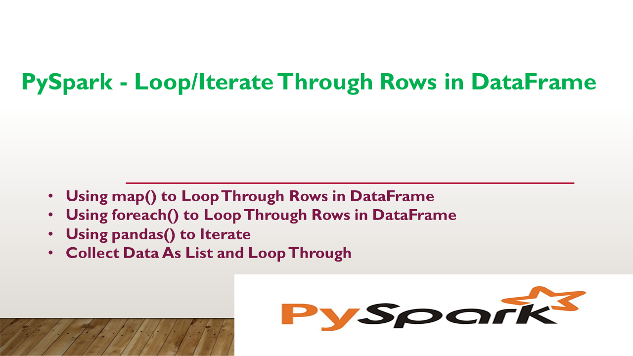 Read more about the article PySpark – Loop/Iterate Through Rows in DataFrame