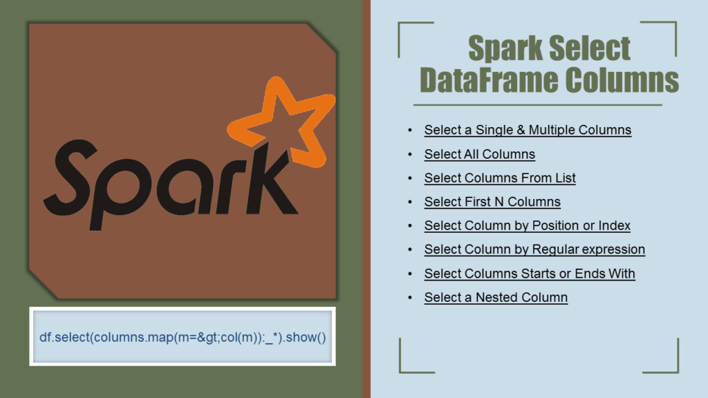 spark select column dataframe