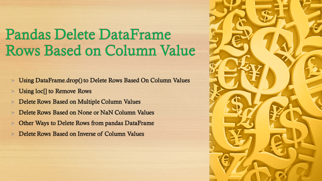 Pandas Drop Rows Based on Column Value Spark By Examples