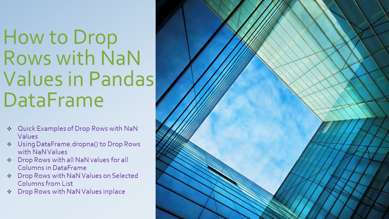 Pandas Drop Rows with NaN Values in DataFrame Spark By Examples