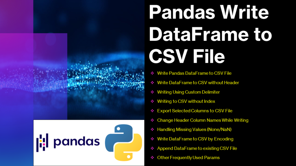 pandas write dataframe csv