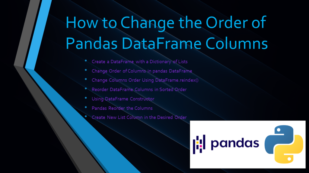 Pandas Change Order Columns