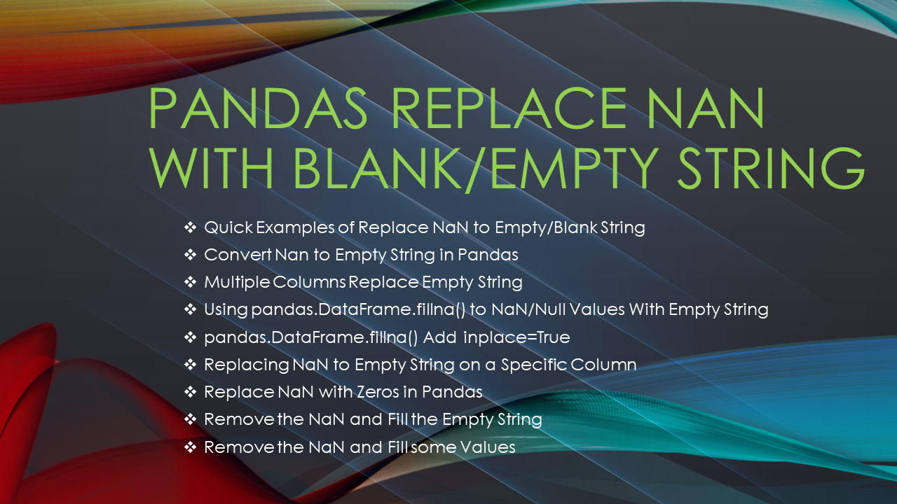 Pandas Replace Empty String In Column With Nan