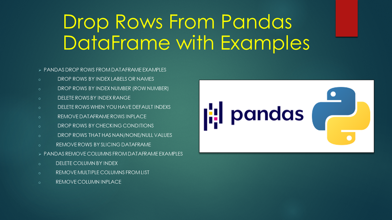 Read more about the article Pandas Drop Rows From DataFrame Examples