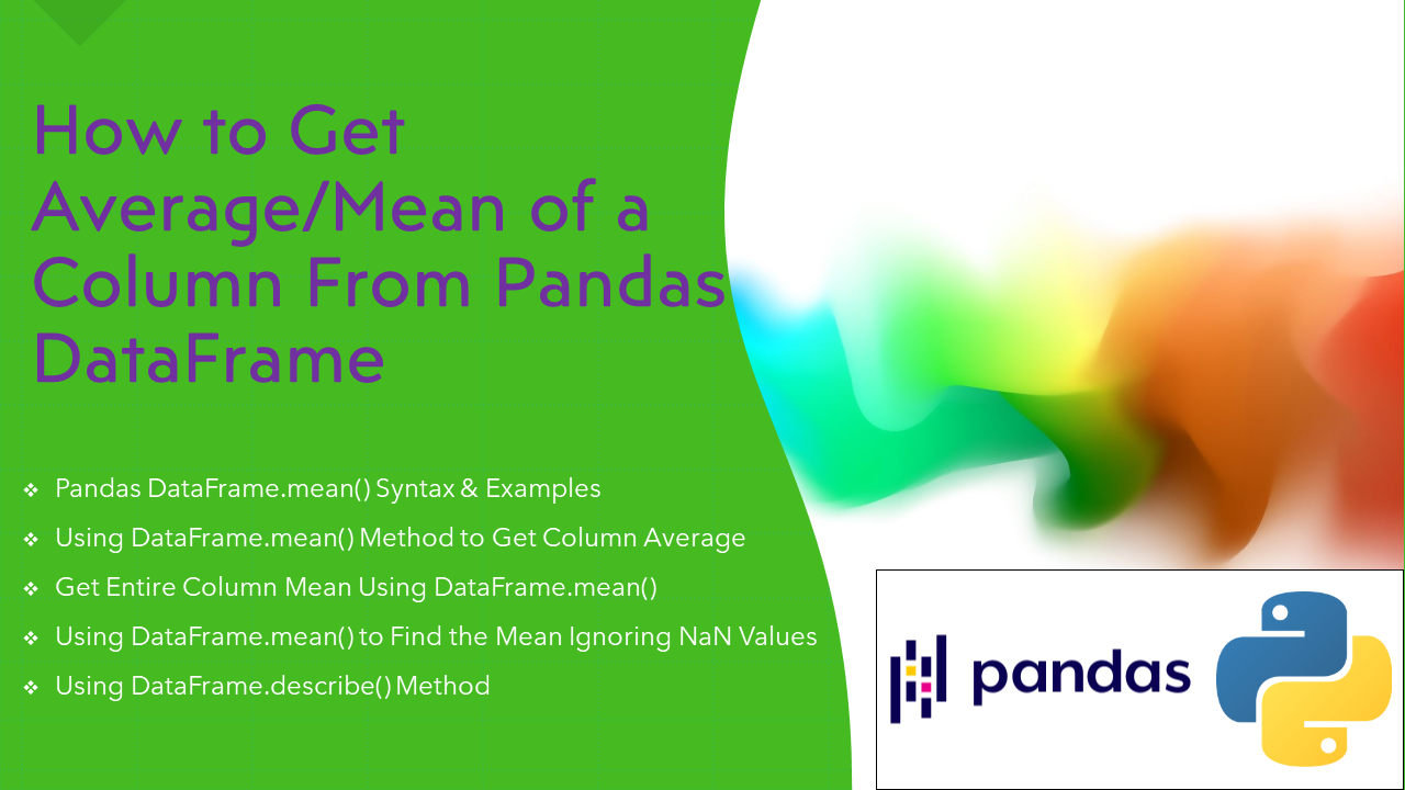 Read more about the article How to Get Column Average or Mean in pandas DataFrame