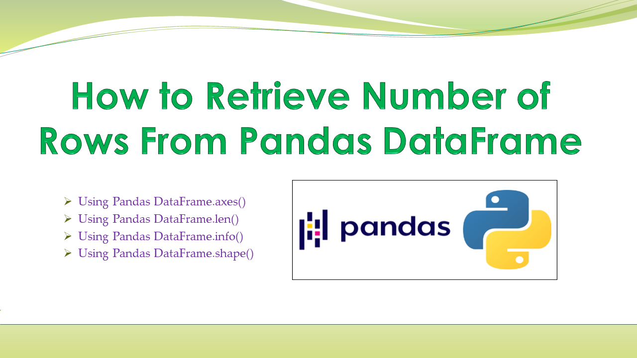 Pandas Retrieve Number Rows
