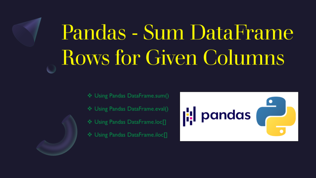Pandas Sum Columns