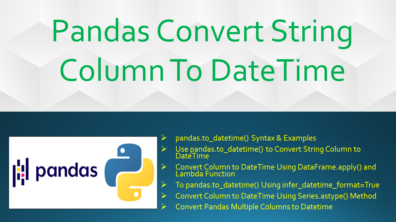 Convert Datetime Date Column To String Pandas