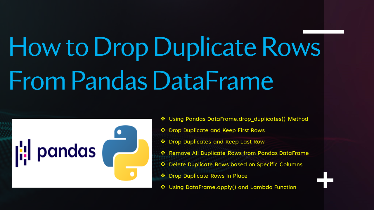 Pandas Drop Duplicate Rows in DataFrame Spark By Examples