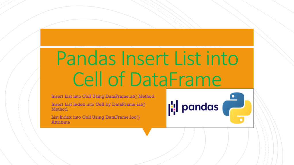 pandas list into cell