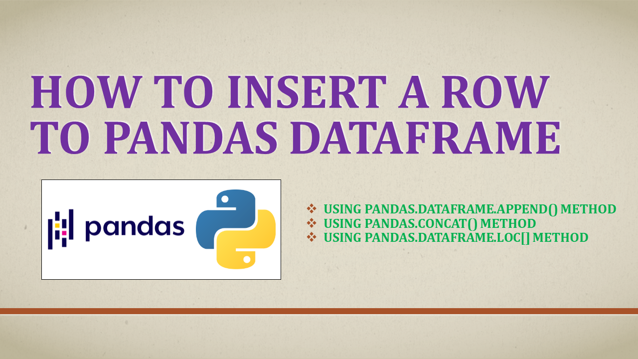 Read more about the article Pandas Add or Insert Row to DataFrame