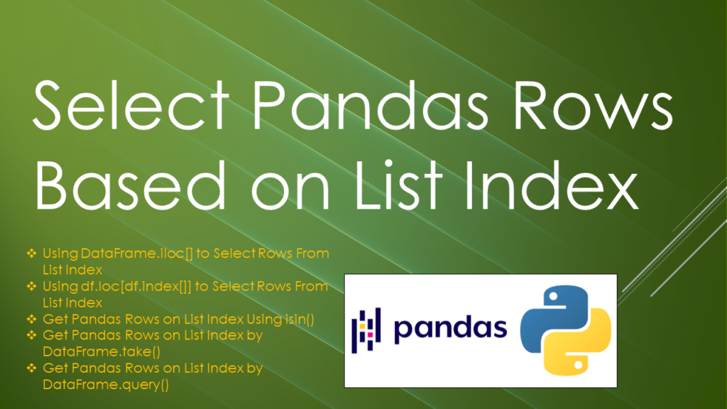 pandas select row index