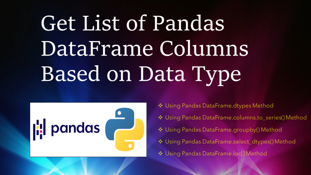 pandas columns data type