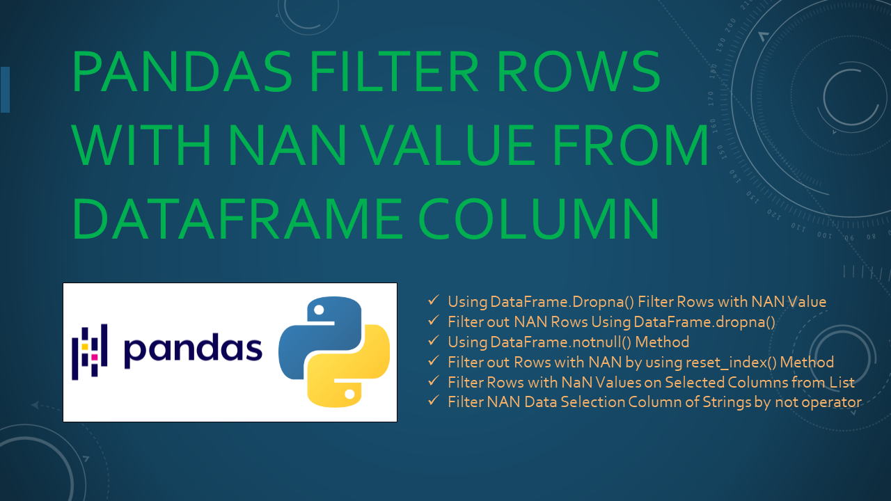 Pandas Filter Dataframe By Column Value Nan