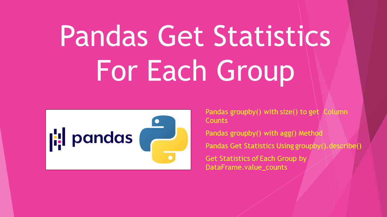 Read more about the article Pandas Get Statistics For Each Group?