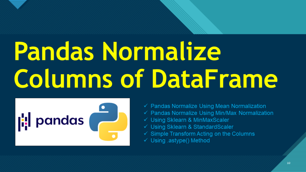 normalize columns Pandas DataFrame