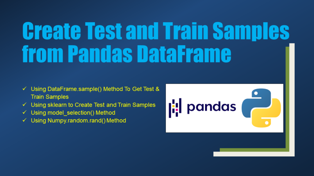 create test train samples