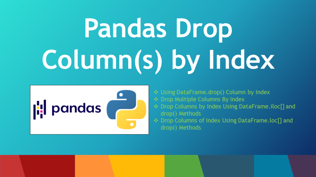 pandas drop columns index