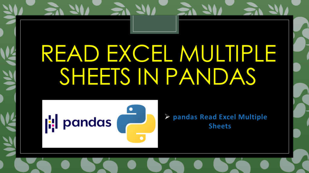 pandas read excel multiple sheets