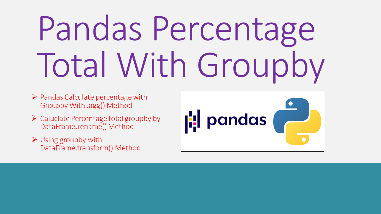 Read more about the article Pandas Percentage Total With Groupby