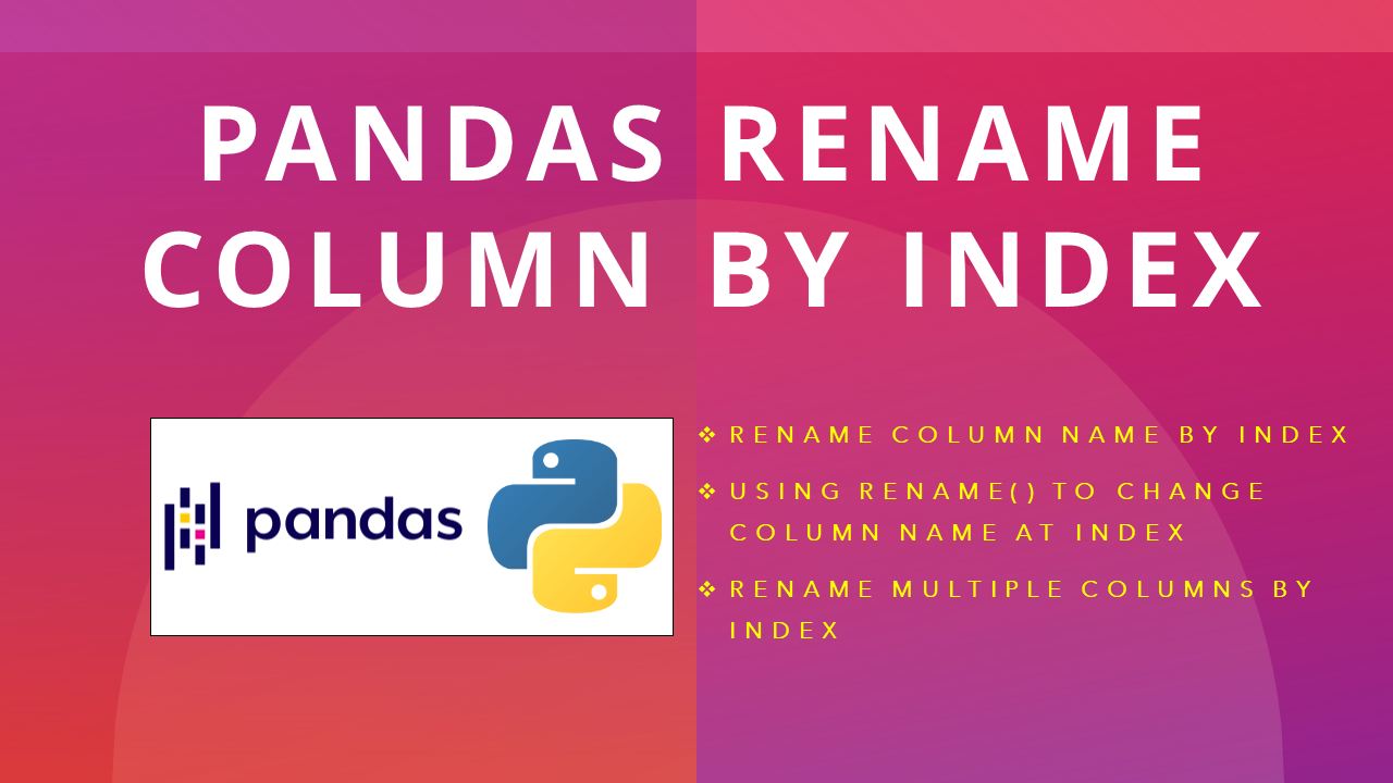 Read more about the article How to Rename Column by Index in pandas