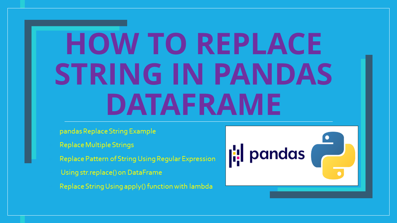How To Replace String In Pandas Dataframe - Spark By {Examples}