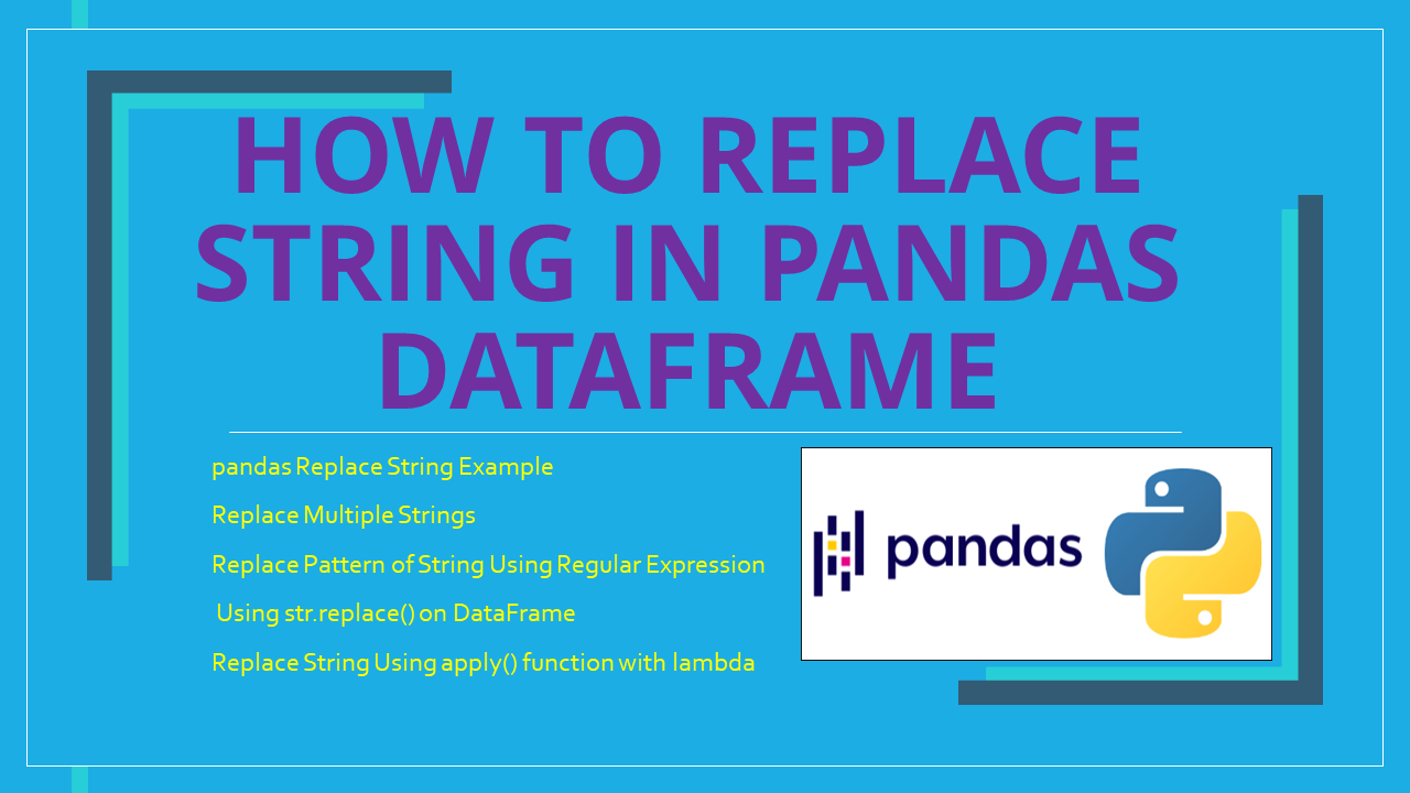 How to Replace String in Pandas DataFrame - Spark By {Examples}