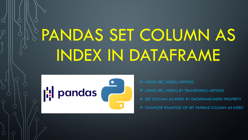 pandas set column index