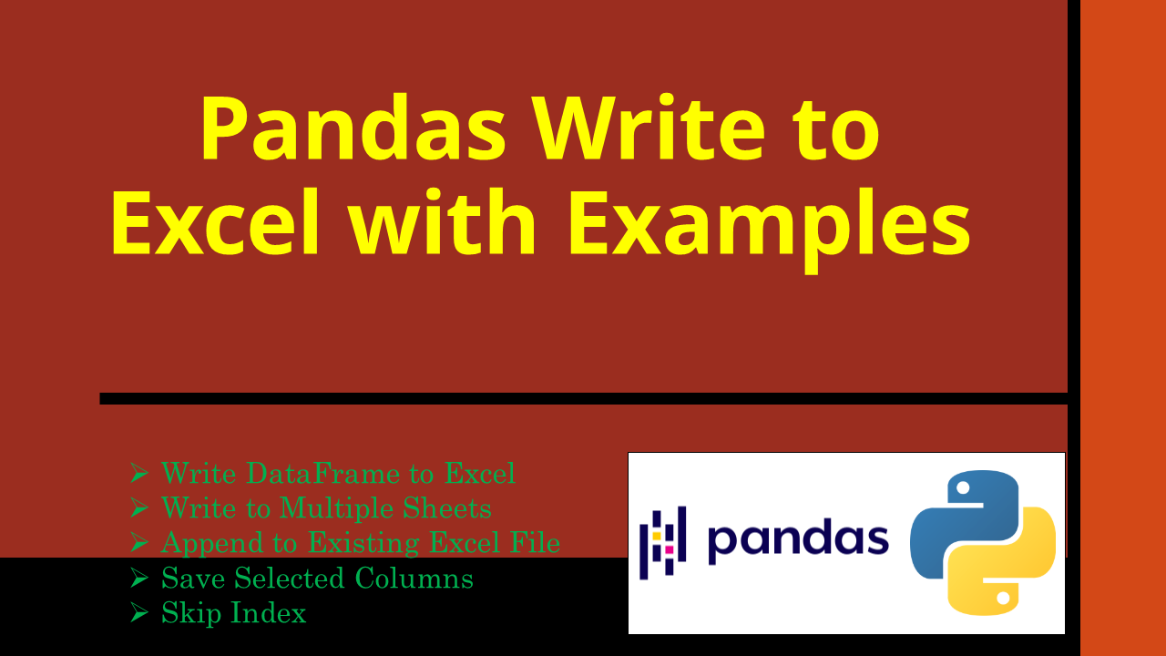 Read more about the article Pandas Write to Excel with Examples