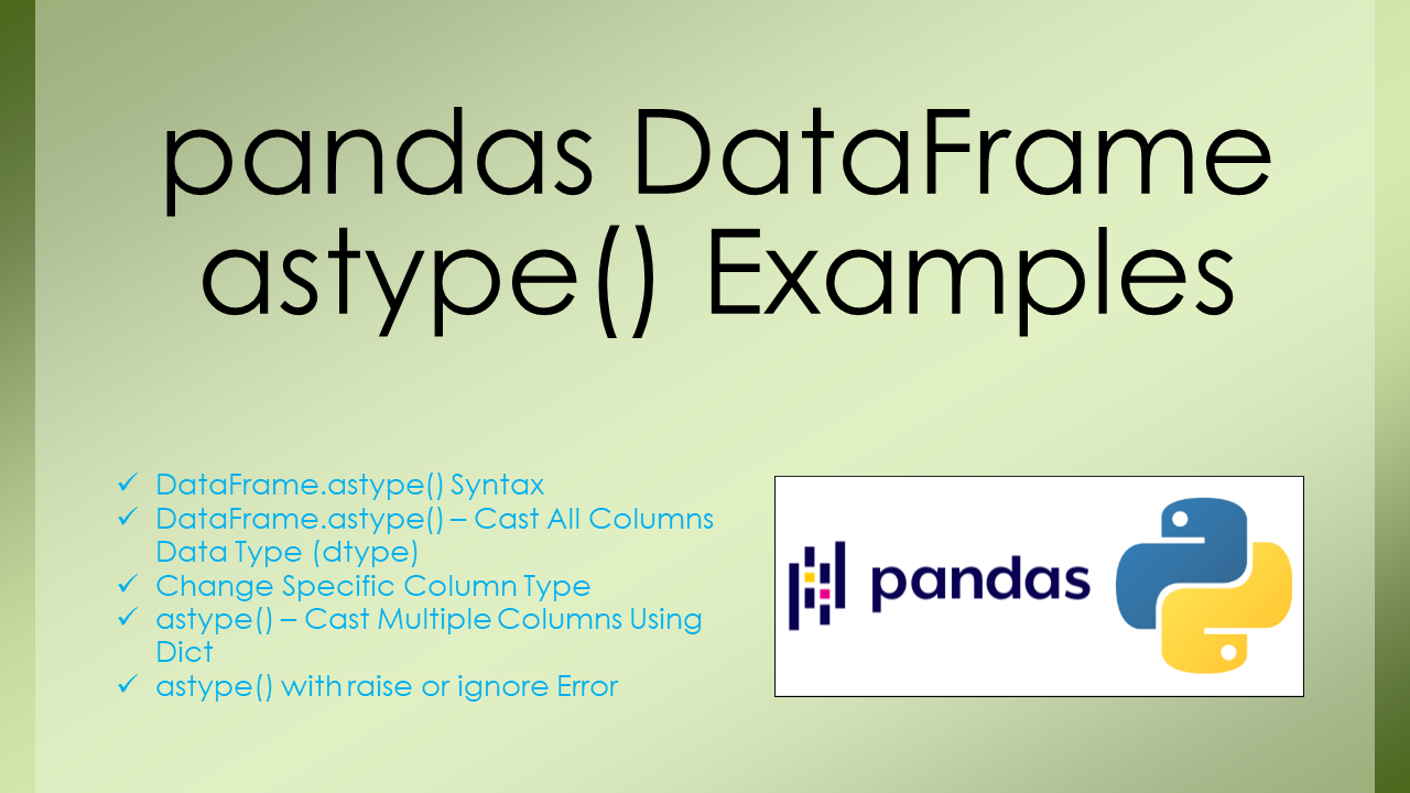 You are currently viewing pandas DataFrame.astype() – Examples