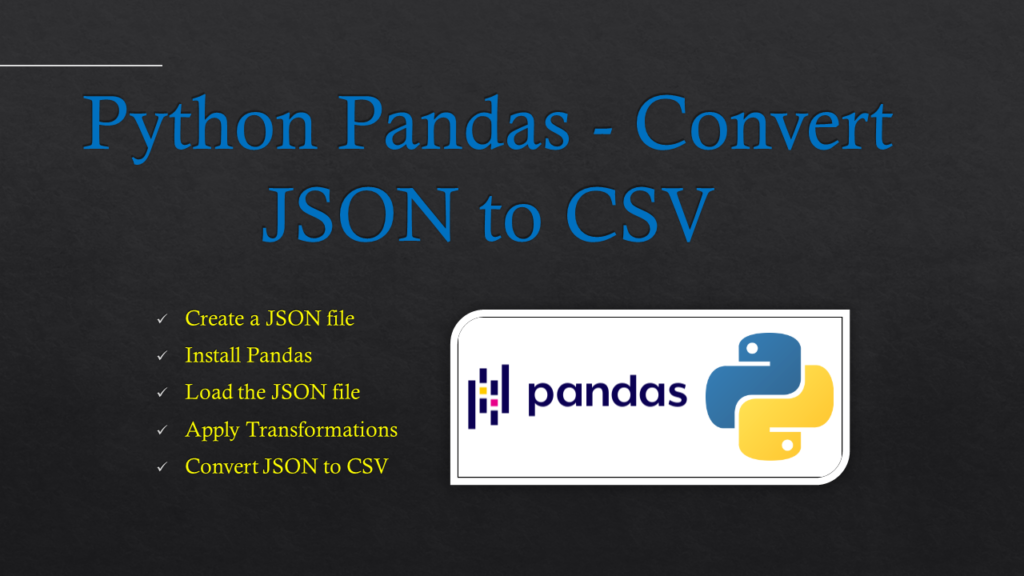 pandas convert JSON to CSV