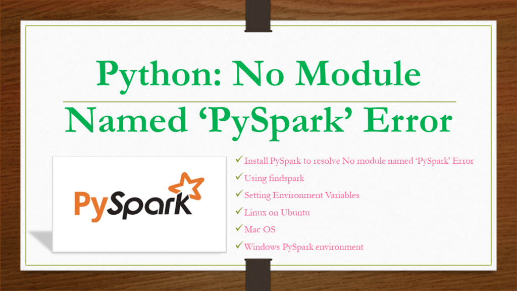No module named pyspark