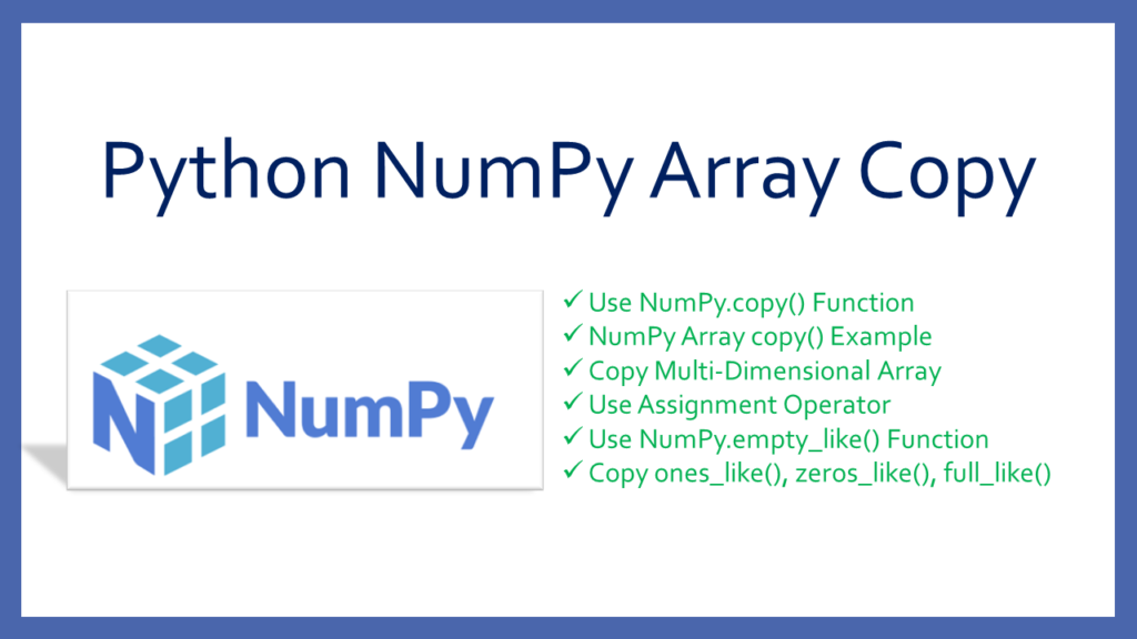 NumPy array copy