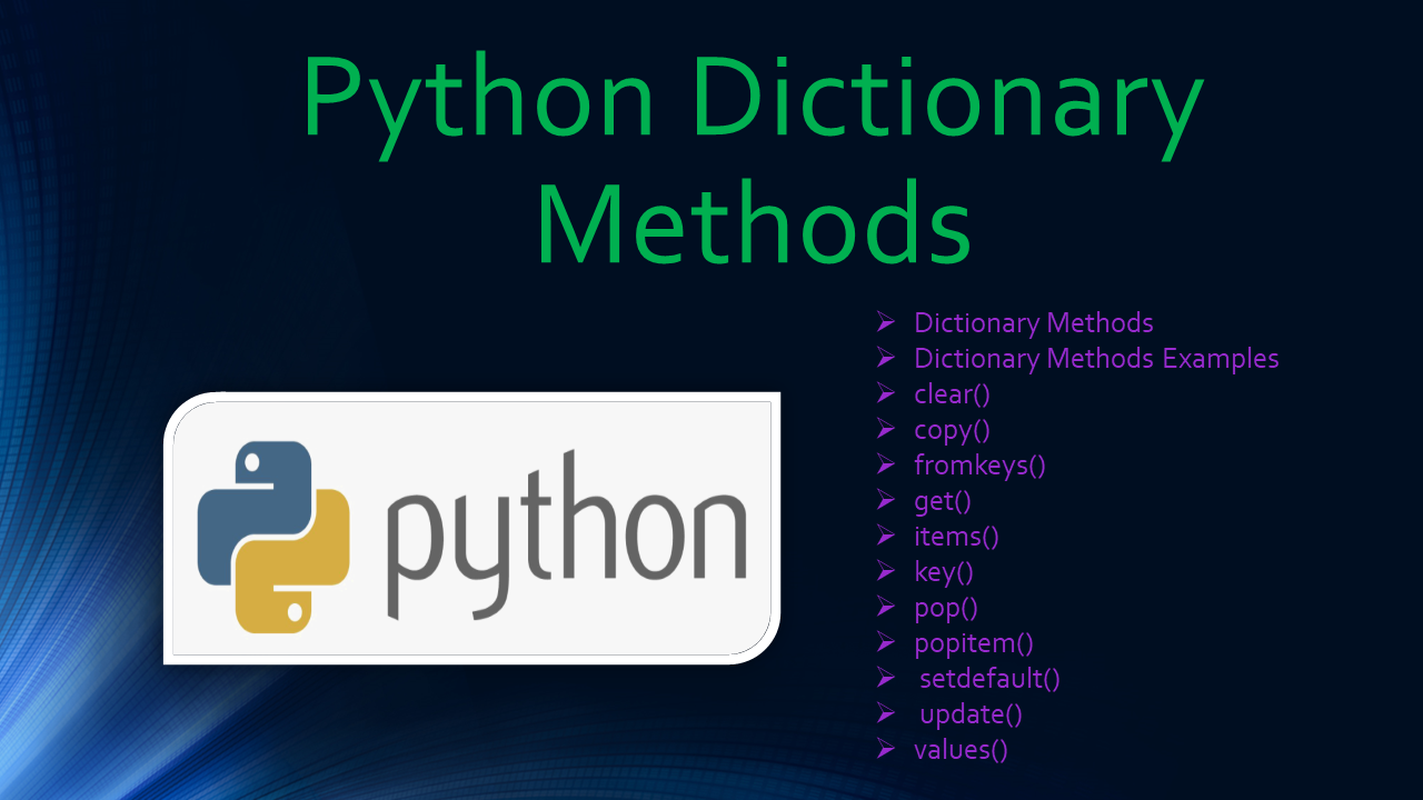 Read more about the article Python Dictionary Methods