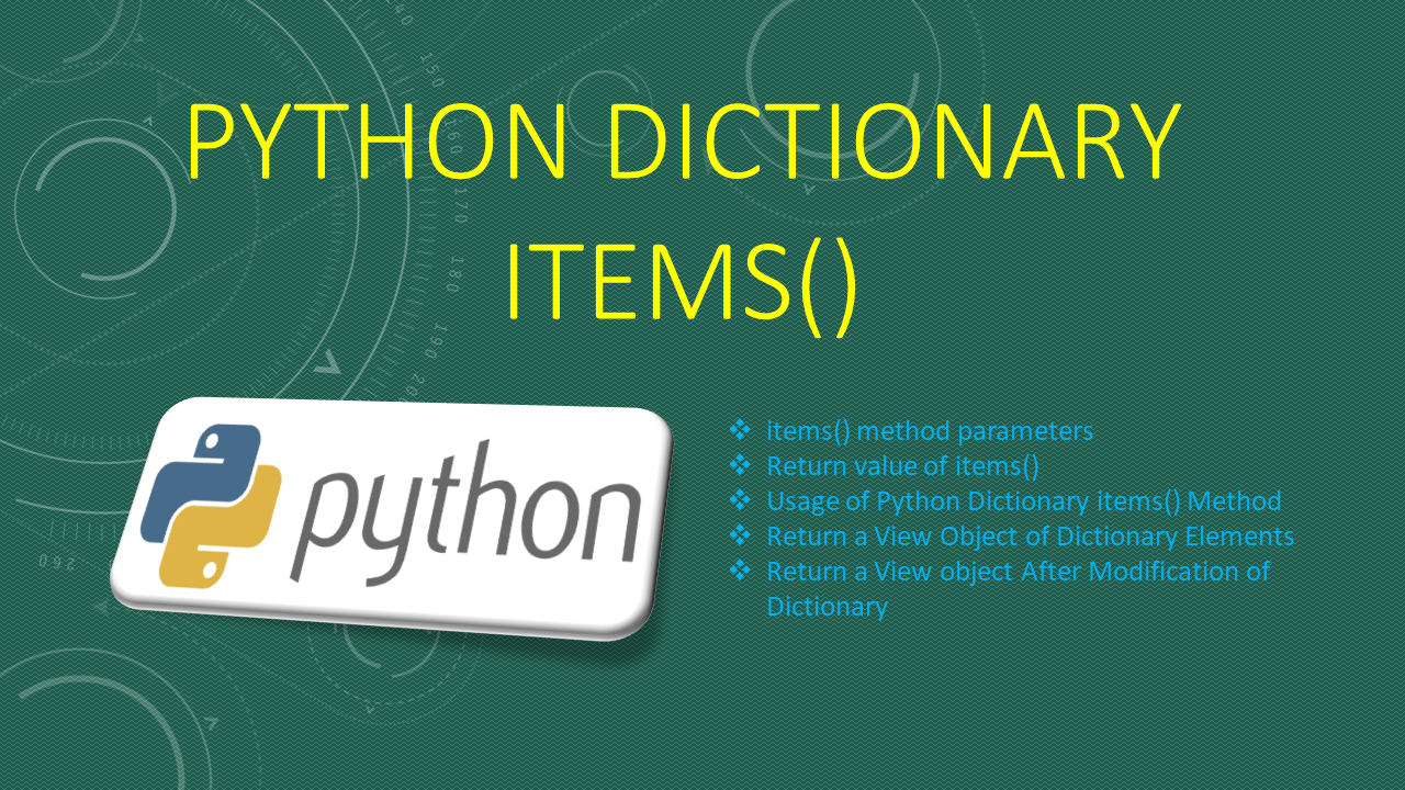 Read more about the article Python Dictionary items()