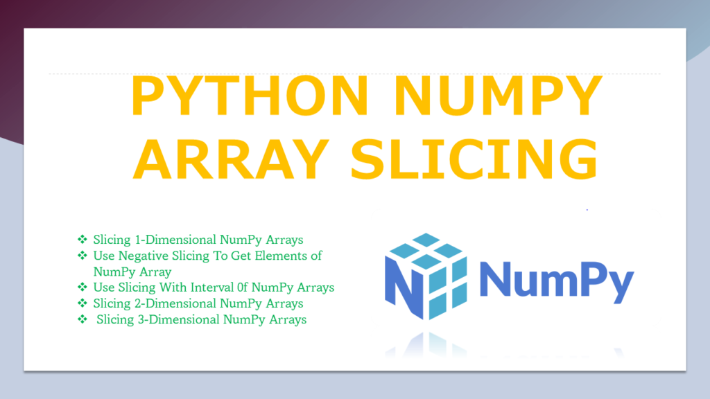numpy array slicing
