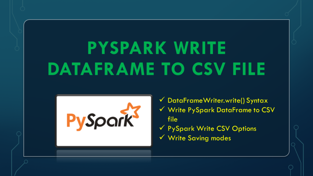 pyspark write dataframe csv