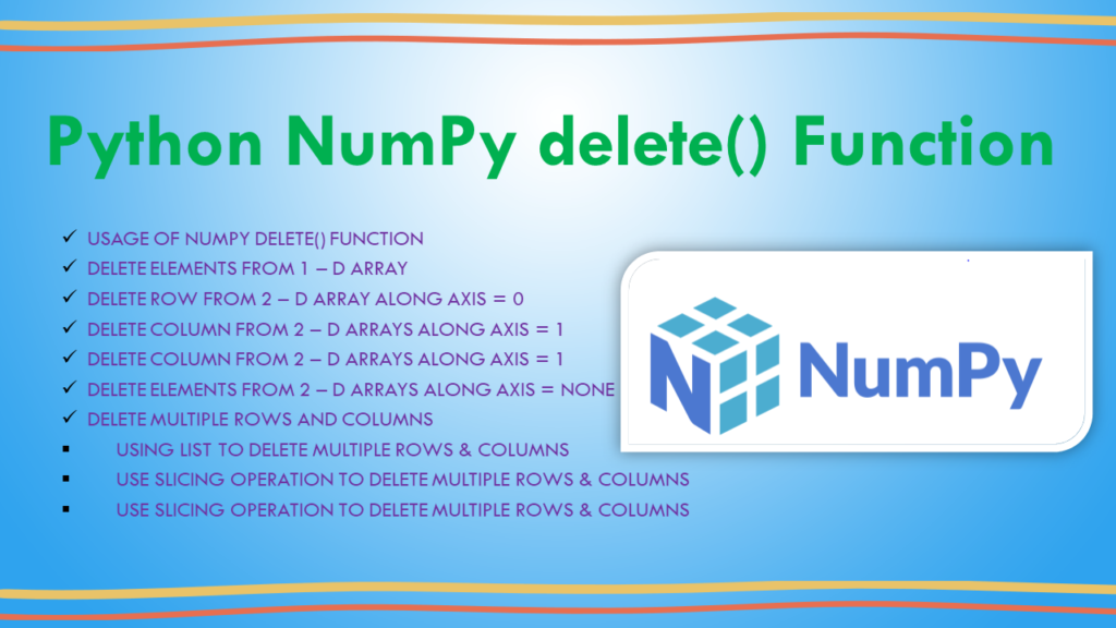 Python NumPy delete() Function - By {Examples}