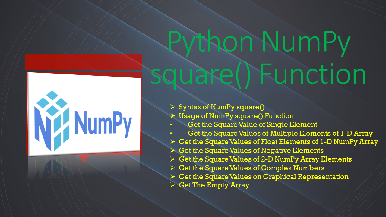 Read more about the article Python NumPy square() Function