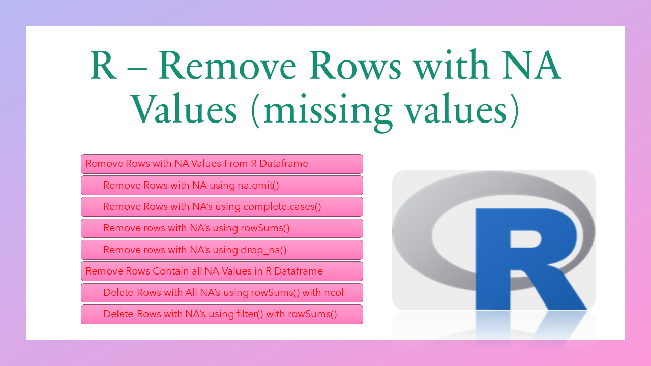 Read more about the article R – Remove Rows with NA Values (missing values)
