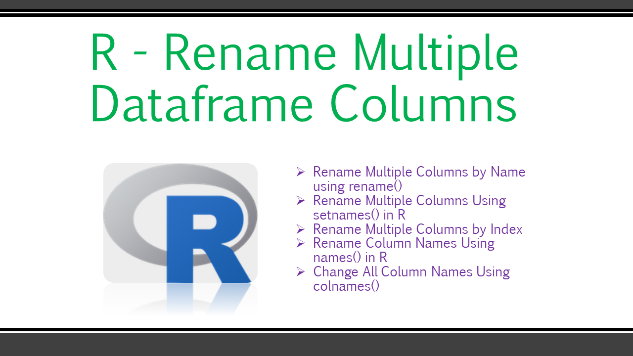Read more about the article How to Rename Multiple Columns in R?