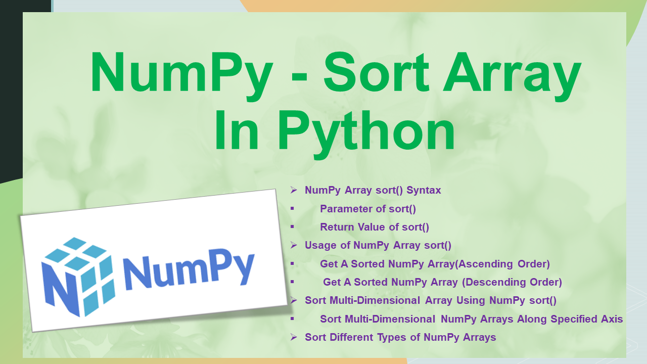 Sort Array In Ascending Order Python