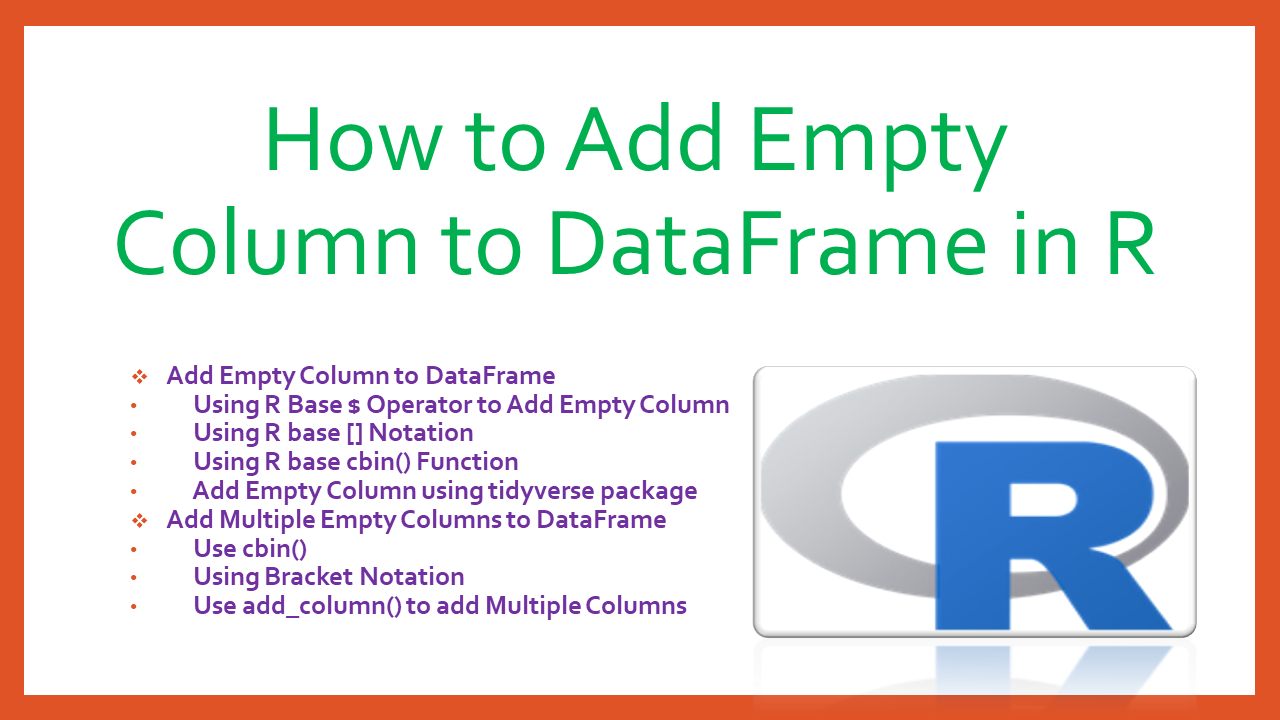 Add Empty Column To Dataframe In R