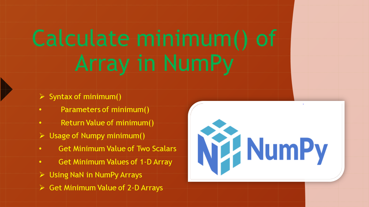 Read more about the article How to Calculate minimum() of Array in NumPy?