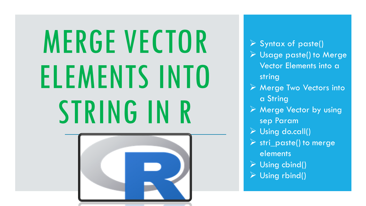 Read more about the article Merge Vector Elements into String in R